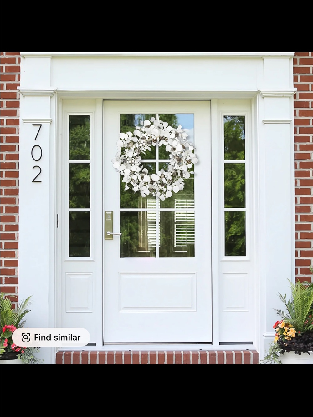 White Eucalyptus Wreath - Home Holiday Decorative Front Door Wreath